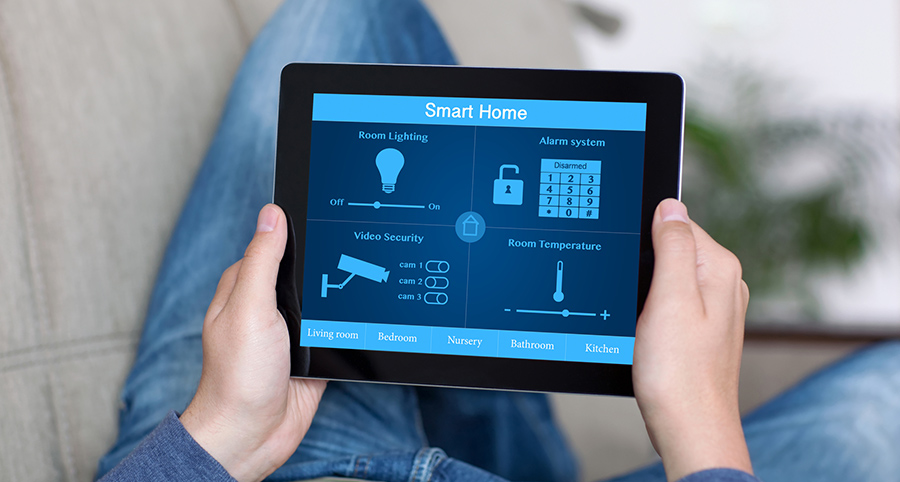 The ability to access and control security components from a mobile device is one of the top smart home trends in The Woodlands. Close-up of smart home security app.
